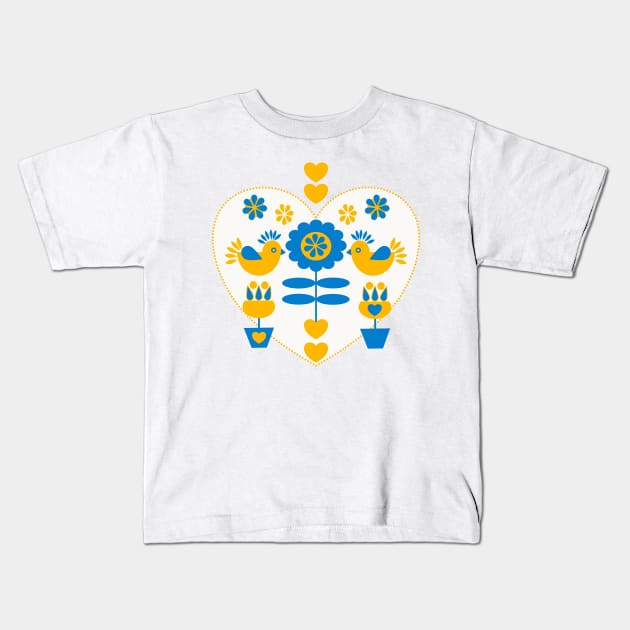 Scandy Folk Kids T-Shirt by Mirimodesign